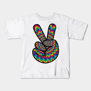 Psychedelic Hippie Peace Sign T Shirt Cool Hippy Costume Kids T-Shirt